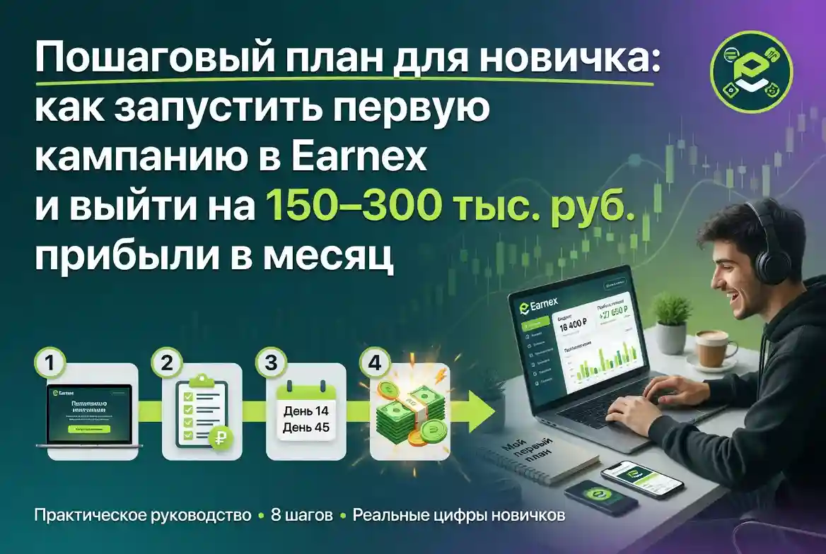 Пошаговый план для новичка: как запустить первую кампанию в Earnex